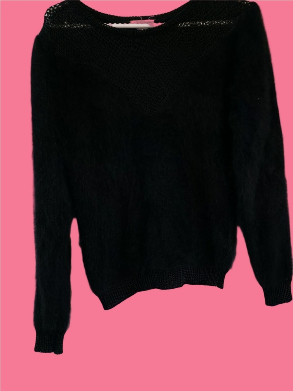4/$67 Deal! ALFRED SUNG Vintage Soft Black Fuzzy Sweater